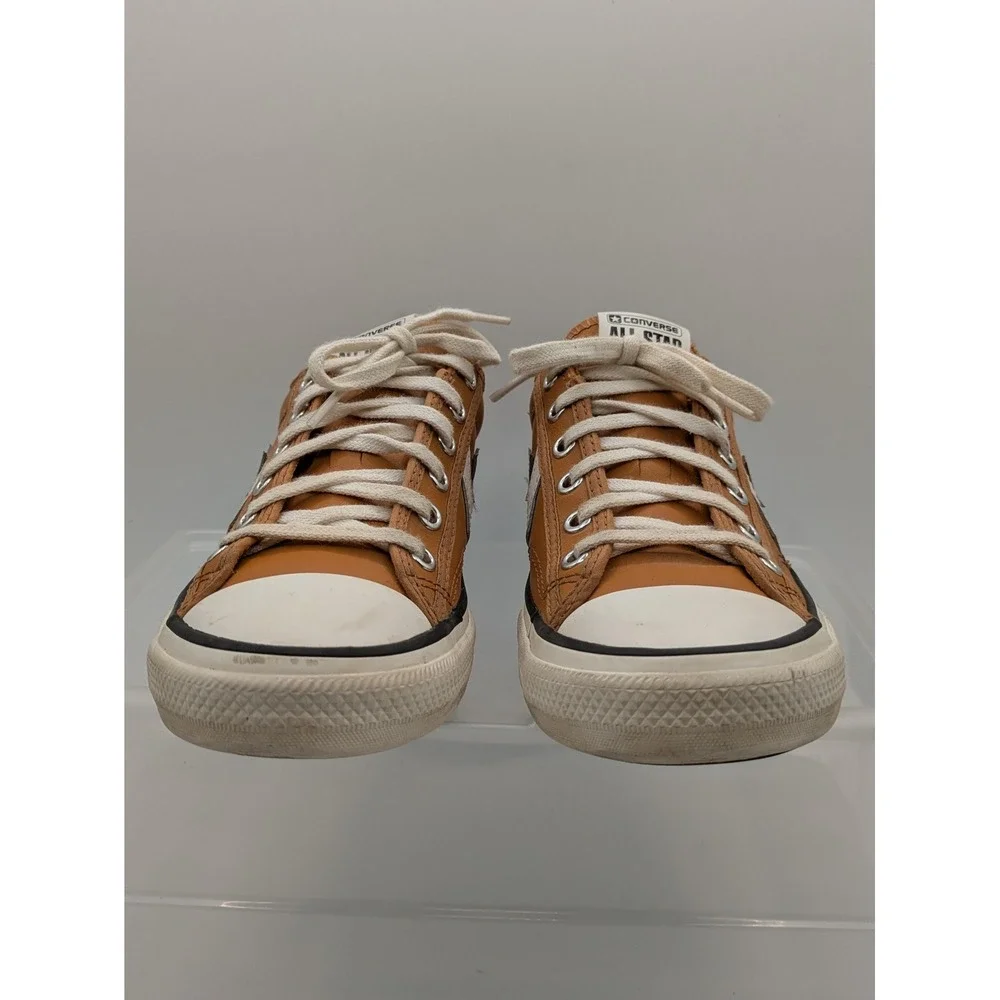Converse Star Player Shoes Kids Size 4 Brown Leather All Star Low Top Sneakers